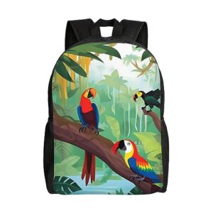 rldobofe macaw and toucan of rainforests backpack for women men travel laptop backpack rucksack casual daypack lightweight travel bag