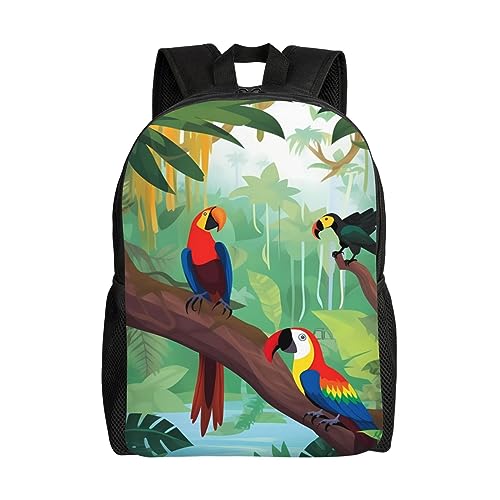 RLDOBOFE Macaw and Toucan of Rainforests Backpack For Women Men Travel Laptop Backpack Rucksack Casual Daypack Lightweight Travel Bag