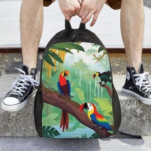 RLDOBOFE Macaw and Toucan of Rainforests Backpack For Women Men Travel Laptop Backpack Rucksack Casual Daypack Lightweight Travel Bag