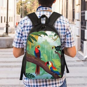 RLDOBOFE Macaw and Toucan of Rainforests Backpack For Women Men Travel Laptop Backpack Rucksack Casual Daypack Lightweight Travel Bag