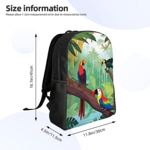 RLDOBOFE Macaw and Toucan of Rainforests Backpack For Women Men Travel Laptop Backpack Rucksack Casual Daypack Lightweight Travel Bag