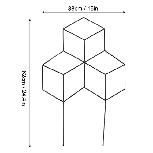 Metal Plant Trellis, Garden Trellis for Climbing Plants, Plant Metal Support Wire Decorative, Climbing Plants Vine Stem Support Wire Iron Holder Rack Black, for Flower Vegetables Rose Vine Pea Ivy