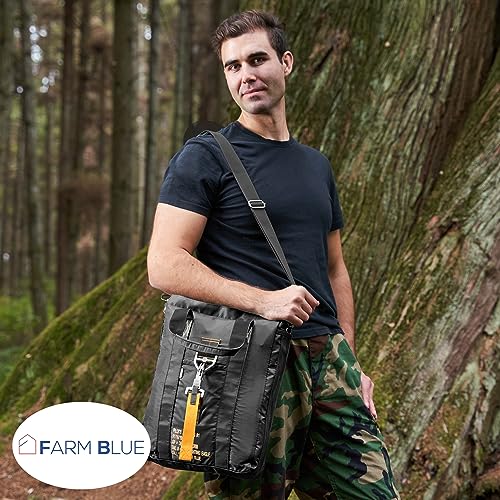 Farm Blue Tactical Aviator Flight Bag – Para Rescue Parachute Style- Medium Size Pilot Laptop Crossbody Briefer -Stealth Black