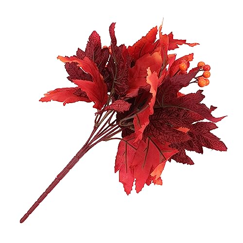 HOMSFOU Simulated Maple Leaf Handle Faux Plants Home Decoration Flower Vases for Centerpieces Silk Maple Leaves Fall Leaves Fake Maple Leaf Picks Artificial Bundle Leaves and Branches