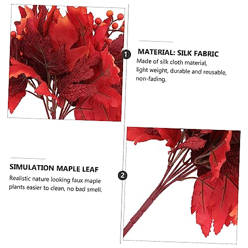 HOMSFOU Simulated Maple Leaf Handle Faux Plants Home Decoration Flower Vases for Centerpieces Silk Maple Leaves Fall Leaves Fake Maple Leaf Picks Artificial Bundle Leaves and Branches