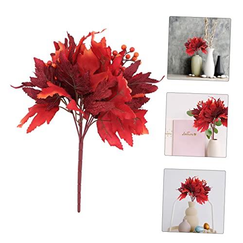 HOMSFOU Simulated Maple Leaf Handle Faux Plants Home Decoration Flower Vases for Centerpieces Silk Maple Leaves Fall Leaves Fake Maple Leaf Picks Artificial Bundle Leaves and Branches