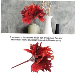 HOMSFOU Simulated Maple Leaf Handle Faux Plants Home Decoration Flower Vases for Centerpieces Silk Maple Leaves Fall Leaves Fake Maple Leaf Picks Artificial Bundle Leaves and Branches