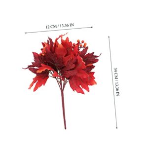 HOMSFOU Simulated Maple Leaf Handle Faux Plants Home Decoration Flower Vases for Centerpieces Silk Maple Leaves Fall Leaves Fake Maple Leaf Picks Artificial Bundle Leaves and Branches