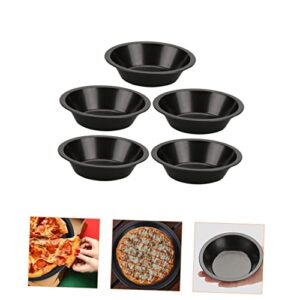 HOMSFOU 5pcs Pizza Plate Small Baking Dish Bread Baking Molds Pizza Crisper Tray Pizza Baking Pan Pizza Oven Round Baking Pan Oven Tray for Kitchen Metal Pizza Pan Round Shaped Baking Pan