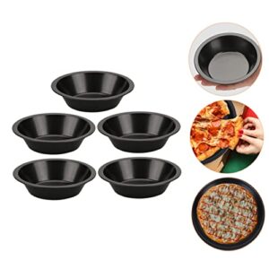 HOMSFOU 5pcs Pizza Plate Small Baking Dish Bread Baking Molds Pizza Crisper Tray Pizza Baking Pan Pizza Oven Round Baking Pan Oven Tray for Kitchen Metal Pizza Pan Round Shaped Baking Pan