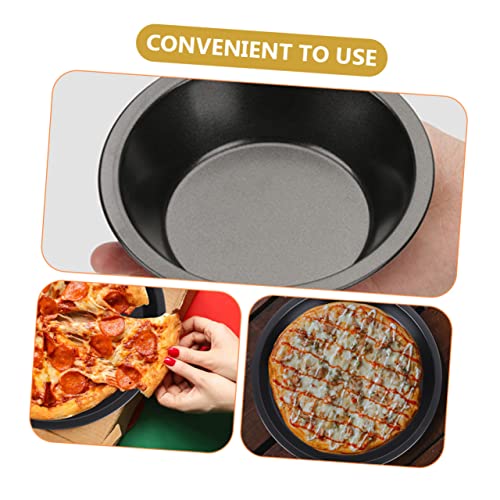 HOMSFOU 5pcs Pizza Plate Small Baking Dish Bread Baking Molds Pizza Crisper Tray Pizza Baking Pan Pizza Oven Round Baking Pan Oven Tray for Kitchen Metal Pizza Pan Round Shaped Baking Pan