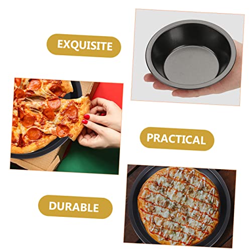 HOMSFOU 5pcs Pizza Plate Small Baking Dish Bread Baking Molds Pizza Crisper Tray Pizza Baking Pan Pizza Oven Round Baking Pan Oven Tray for Kitchen Metal Pizza Pan Round Shaped Baking Pan