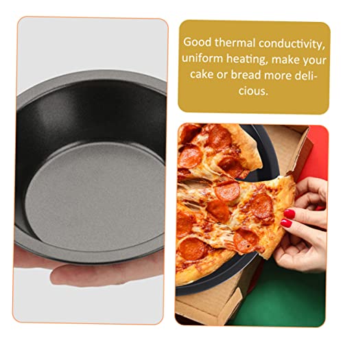 HOMSFOU 5pcs Pizza Plate Small Baking Dish Bread Baking Molds Pizza Crisper Tray Pizza Baking Pan Pizza Oven Round Baking Pan Oven Tray for Kitchen Metal Pizza Pan Round Shaped Baking Pan