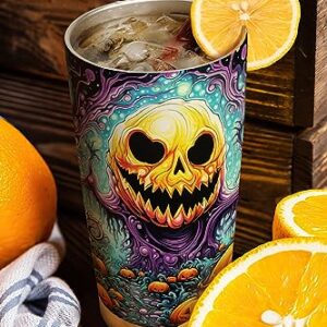 ORCAE 20oz Halloween Tumbler, Boo Boo Ghost, Ghost Tumbler, Trick or Treat, Pumpkin Ghost Tumbler Cup, Insulated Travel Mug with Lid, Coffee Thermos for Men, Women, Halloween Gifts - G