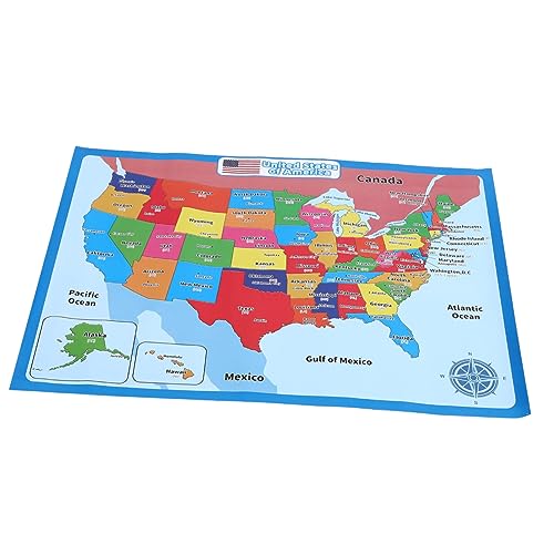 Ciieeo US Map 1 Sheet United States map accessories supplies accessory usa map for playroom decor supplies portable synthetic paper Interesting Map Poster