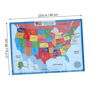 Ciieeo US Map 1 Sheet United States map accessories supplies accessory usa map for playroom decor supplies portable synthetic paper Interesting Map Poster