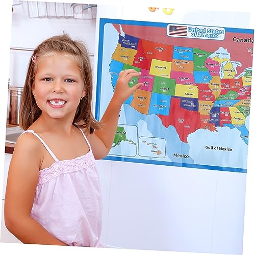 Ciieeo US Map 1 Sheet United States map accessories supplies accessory usa map for playroom decor supplies portable synthetic paper Interesting Map Poster