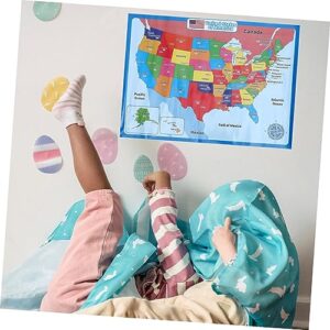 Ciieeo US Map 1 Sheet United States map accessories supplies accessory usa map for playroom decor supplies portable synthetic paper Interesting Map Poster