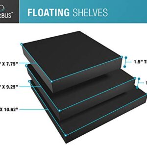 Sorbus Floating Shelves Bundle - Set of 5 Wall Shelves - 2 Square Tile Shelves & 3 Flat Floating Shelves - Hanging Wall Shelves for Home Decor