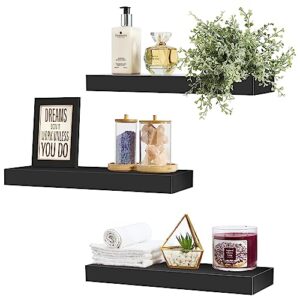 Sorbus Floating Shelves Bundle - Set of 5 Wall Shelves - 2 Square Tile Shelves & 3 Flat Floating Shelves - Hanging Wall Shelves for Home Decor