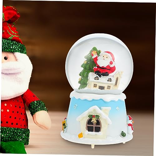 Abaodam Xmas Snow Globe 1pc Crystal Ball Music Box Office Decoration Work Desk Decor Lantern Decor Vintage Snow Globes Luminous Crystal Ball Santa Snow Globes self Made