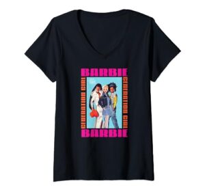 barbie - barbie gen girl border v-neck t-shirt
