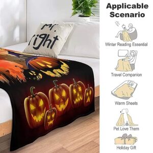 Cartoon Halloween Night Blankets for Couch and Bed Horror Forest Castle Throws Blankets Soft Cozy Lightweight Decorative Warm Blanket for Womens Mens Gift 40"x50"