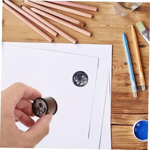 TEHAUX 7pcs Moon Phase Wooden Stamp Moon Wooden Stamp Decorative Mounted Rubber Stamp Craft Rubber Stamps for Paint Set Stampers for Wooden Stamp Set Wooden Rubber Stamp