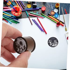 TEHAUX 7pcs Moon Phase Wooden Stamp Moon Wooden Stamp Decorative Mounted Rubber Stamp Craft Rubber Stamps for Paint Set Stampers for Wooden Stamp Set Wooden Rubber Stamp
