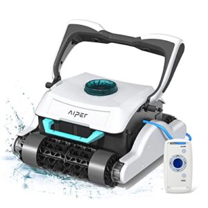 aiper corded robotic pool cleaner with remote control,waterline scrubbing, powerful 200w triple motors,great pool robot vaccum ideal for inground pools, gray (orca 2000)