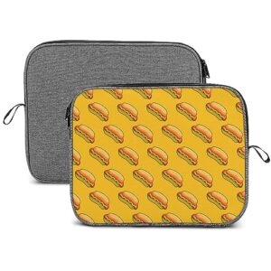 funny hot dog lover pattern laptop sleeve case protective notebook carrying bag travel briefcase 14inch