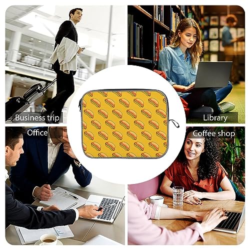 Funny Hot Dog Lover Pattern Laptop Sleeve Case Protective Notebook Carrying Bag Travel Briefcase 14inch