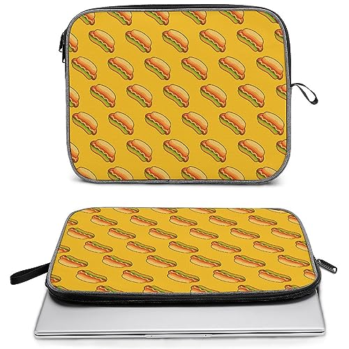 Funny Hot Dog Lover Pattern Laptop Sleeve Case Protective Notebook Carrying Bag Travel Briefcase 14inch