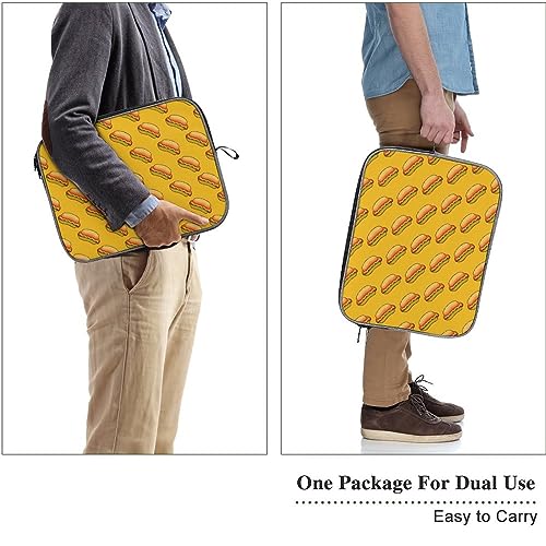 Funny Hot Dog Lover Pattern Laptop Sleeve Case Protective Notebook Carrying Bag Travel Briefcase 14inch