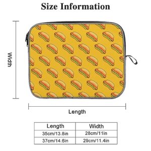 Funny Hot Dog Lover Pattern Laptop Sleeve Case Protective Notebook Carrying Bag Travel Briefcase 14inch