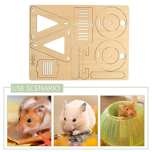 POPETPOP 2pcs Wooden Hamster Toy Seesaw Swing Small Animal Play House Cage Chew Toy Pet Sport Exercise Toys Set for Hamsters Rat Mouse Gerbil Chinchilla Accessories