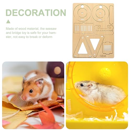 POPETPOP 2pcs Wooden Hamster Toy Seesaw Swing Small Animal Play House Cage Chew Toy Pet Sport Exercise Toys Set for Hamsters Rat Mouse Gerbil Chinchilla Accessories