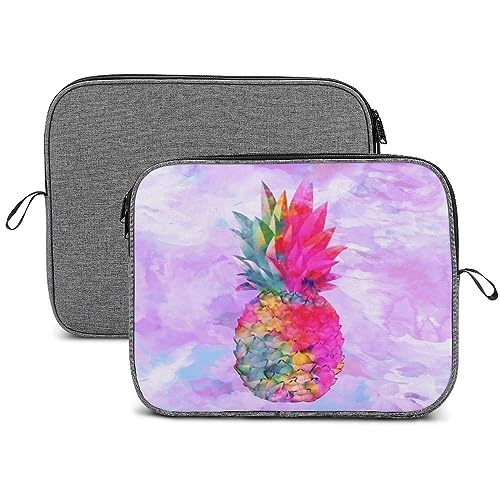 Hawaiian Tropical Neon Pineapple Laptop Sleeve Case Protective Notebook Carrying Bag Travel Briefcase 14inch