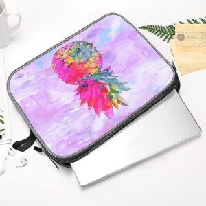 Hawaiian Tropical Neon Pineapple Laptop Sleeve Case Protective Notebook Carrying Bag Travel Briefcase 14inch