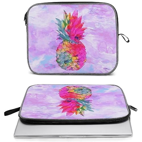 Hawaiian Tropical Neon Pineapple Laptop Sleeve Case Protective Notebook Carrying Bag Travel Briefcase 14inch