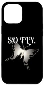 iphone 14 pro max so fly butterfly entomology white minimalist butterflies case