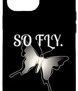 iPhone 14 Pro Max So Fly Butterfly Entomology White Minimalist Butterflies Case