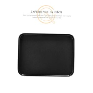 FURLOU Metal Serving Tray Accessory Tray Oven Roasting Pan Cookie Tray Black Cake Plates Cake Baking Tray Baking Pans Big Cake Brownie Baking Tools Bread Pan Black Non Stick Baking Tray Plate