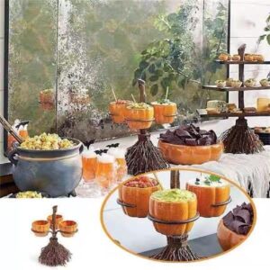 New products in 2023，halloween candy bowl，halloween party decorations， Used for parties to hold cakes, desserts, and fruits (5.9x5.9x8.3)