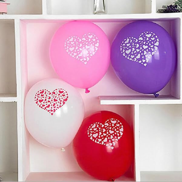 BESPORTBLE 100pcs 12 Engagement Balloons Decoration memorial balloons Anniversary Love Balloons Valentine Day Heart Balloons latex balloons ballons round balloons suite white wedding