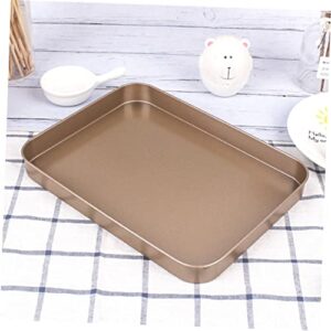 FURLOU 10 Square Pan Bread Oven Mini Oven Mini Loaf Pan Nonstick Loaf Pan Baking Cookie Sheets Pans Oven Cake Pan Cake Mold Pan Baking Tray Bakeware Bread Pan Baking Tools Golden Oval Plate