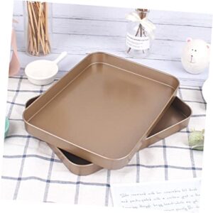 FURLOU 10 Square Pan Bread Oven Mini Oven Mini Loaf Pan Nonstick Loaf Pan Baking Cookie Sheets Pans Oven Cake Pan Cake Mold Pan Baking Tray Bakeware Bread Pan Baking Tools Golden Oval Plate