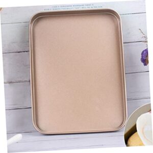 FURLOU 10 Square Pan Bread Oven Mini Oven Mini Loaf Pan Nonstick Loaf Pan Baking Cookie Sheets Pans Oven Cake Pan Cake Mold Pan Baking Tray Bakeware Bread Pan Baking Tools Golden Oval Plate