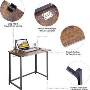 Folding Desk, Small Foldable Desk 31.5" for Small Spaces, Space Saving Computer Table Writing Workstation for Home Office, Easy Assembly