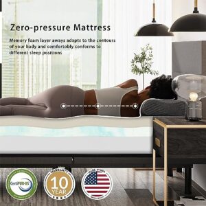 EGOHOME California King Size Mattress, 12 Inch Cooling Gel Memory Foam Mattress, Bed in a Box, CertiPUR-US Certified, Fiberglass Free, Therapeutic Matress, Made in USA, 72”x84”x12”, Medium, Black